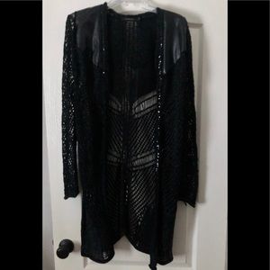 Sexy Leather look and crochet Jacket